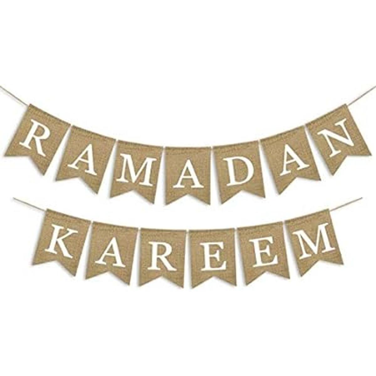SWYOUN Arpillera Ramadan Kareem Decoración de chimenea