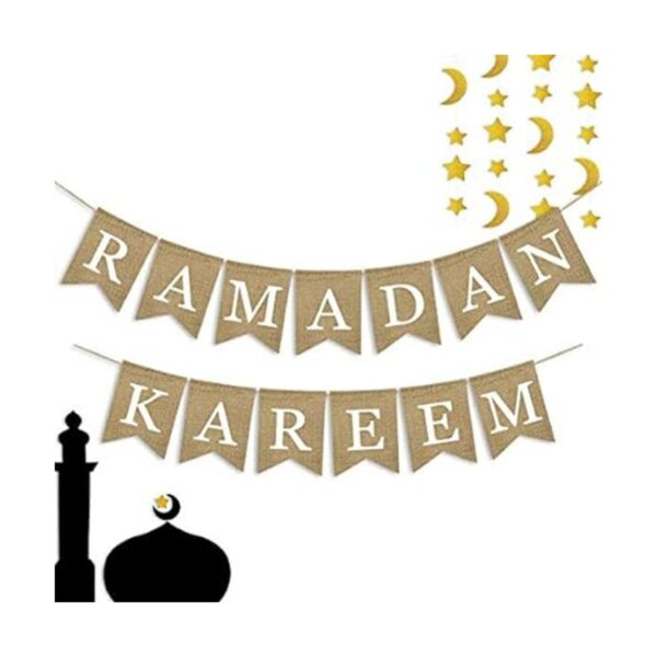 SWYOUN Arpillera Ramadan Kareem Decoración de chimenea_5