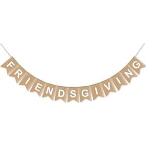 SWYOUN Burlap Friendsgiving Banner de Acción de Gracias_1