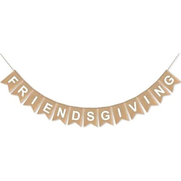 SWYOUN Burlap Friendsgiving Banner de Acción de Gracias_1
