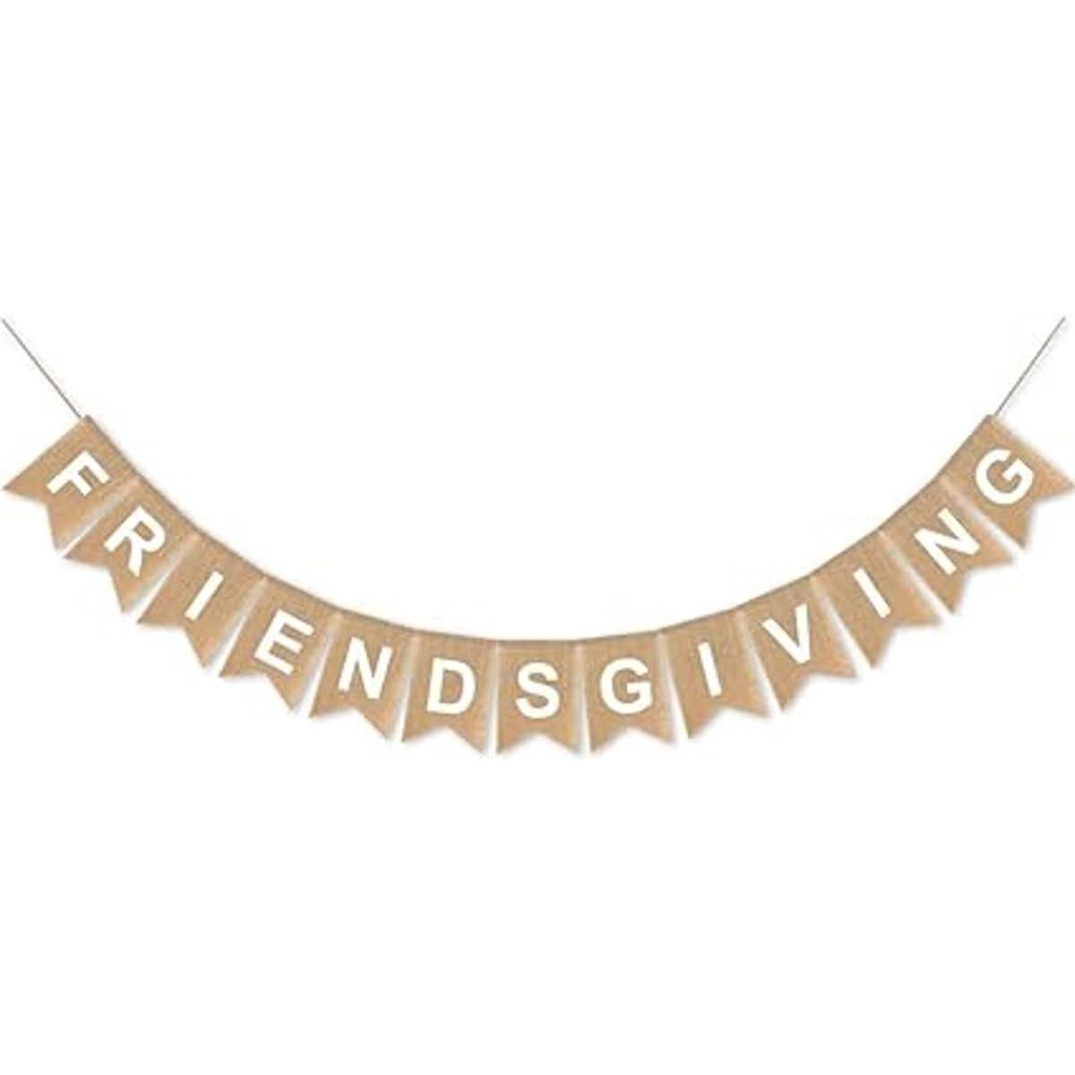 SWYOUN Burlap Friendsgiving Banner de Acción de Gracias