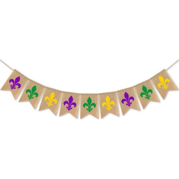 SWYOUN Arpillera Mardi Gras Banner Nueva Orleans Fiesta_1