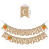 SWYOUN Arpillera Bienvenido Pequeña Calabaza Banner Otoño_4