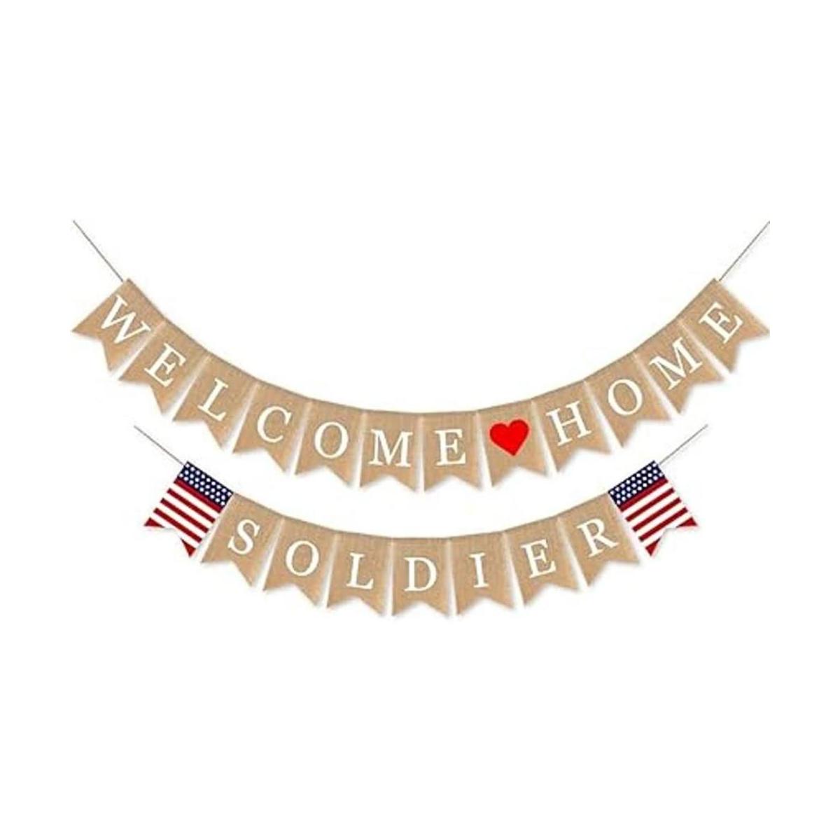 SWYOUN Bandera de arpillera de bienvenida para el hogar y