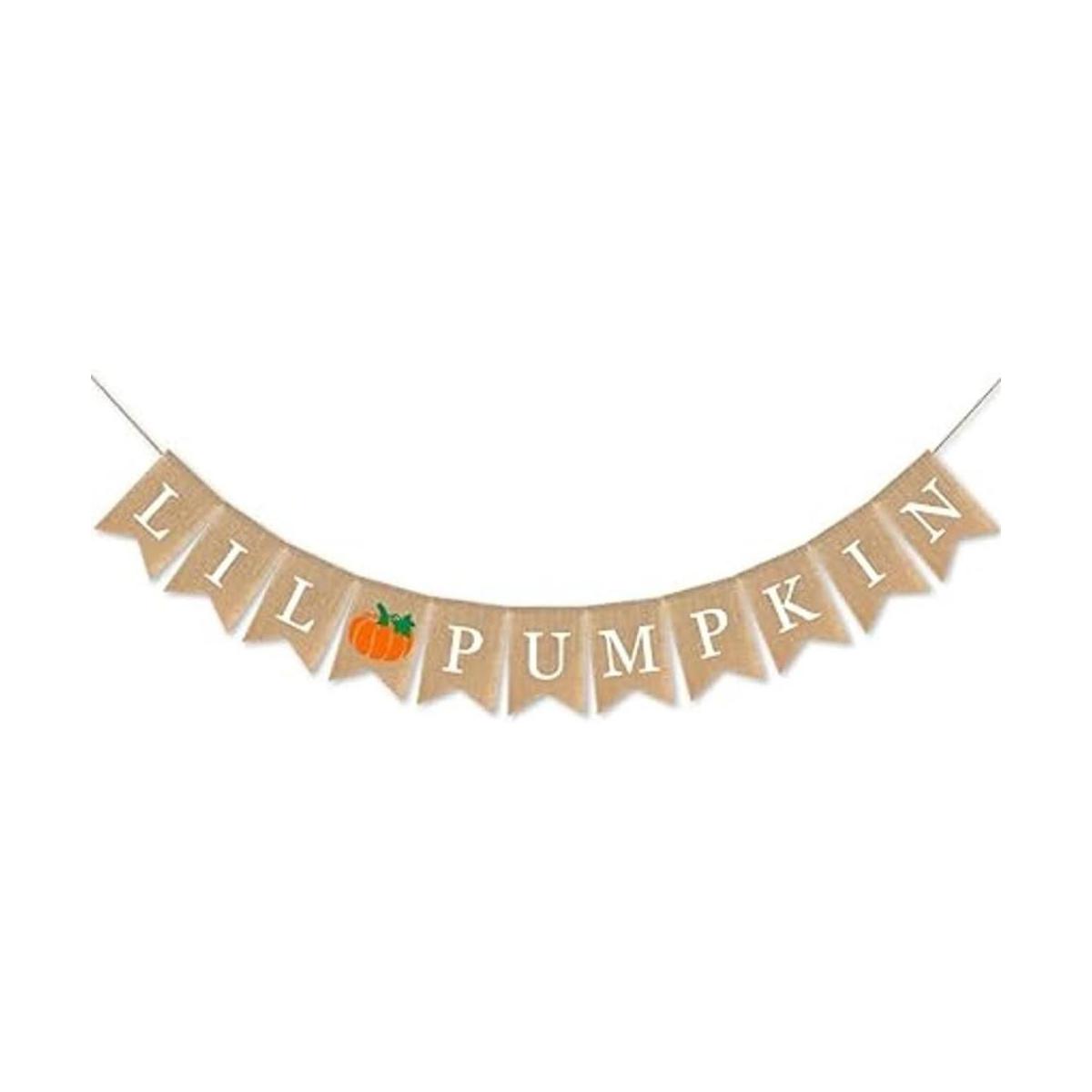 SWYOUN Guirnalda de arpillera con diseño de calabaza