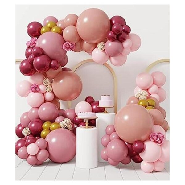 SUWEN Kit de arco de guirnalda de globos rosa polvoriento_1