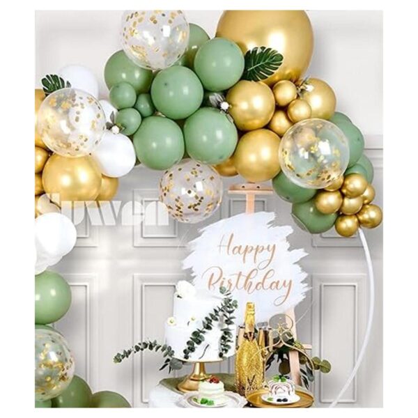 SUWEN Kit de guirnalda de arco de globos de color verde_2