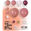 SUWEN Kit de arco de guirnalda de globos rosa polvoriento_2