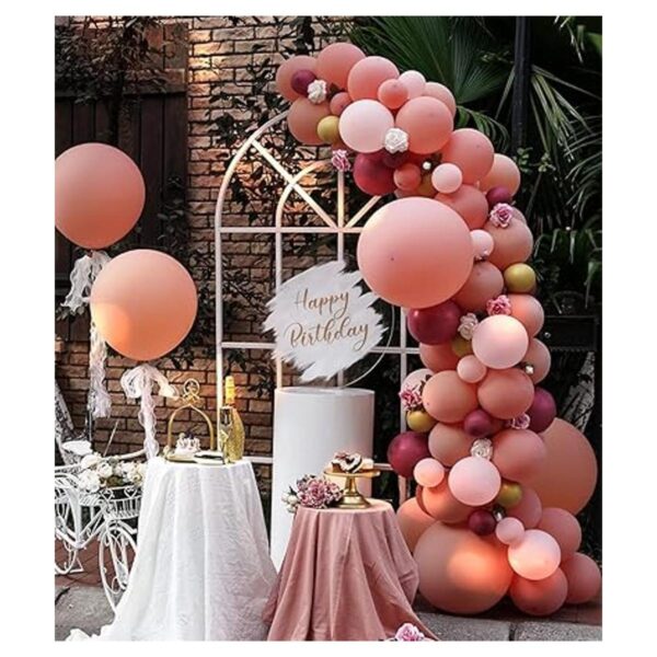 SUWEN Kit de arco de guirnalda de globos rosa polvoriento_4