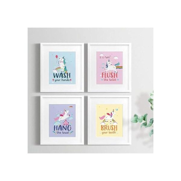 SUUURAOO Juego de 4 estampados de unicornio colorido para_2
