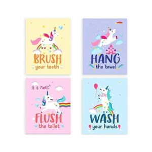 SUUURAOO Juego de 4 estampados de unicornio colorido para_1
