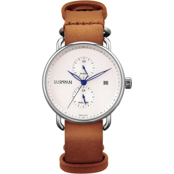 SURVAN WatchDesigner Reloj de cuarzo japonés para hombres_2