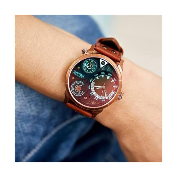 SURVAN WatchDesigner Wrist Watch for Men Genuine Leather_5