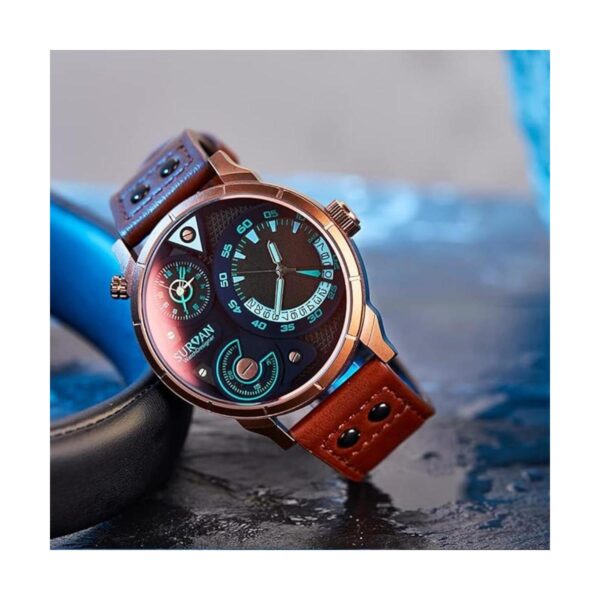 SURVAN WatchDesigner Wrist Watch for Men Genuine Leather_4
