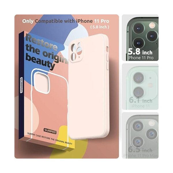 SURPHY Funda cuadrada de silicona compatible con iPhone 11_2