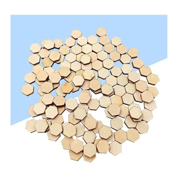 SUPVOX 200 discos de madera con forma hexagonal sin