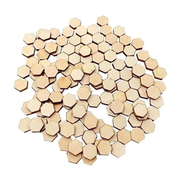 SUPVOX 200 discos de madera con forma hexagonal sin