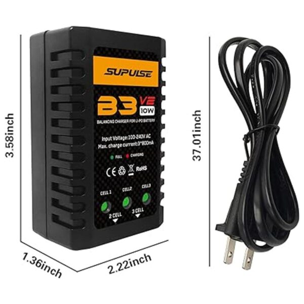 SUPULSE Cargador de batería LiPo 2S3S RC cargador de_4