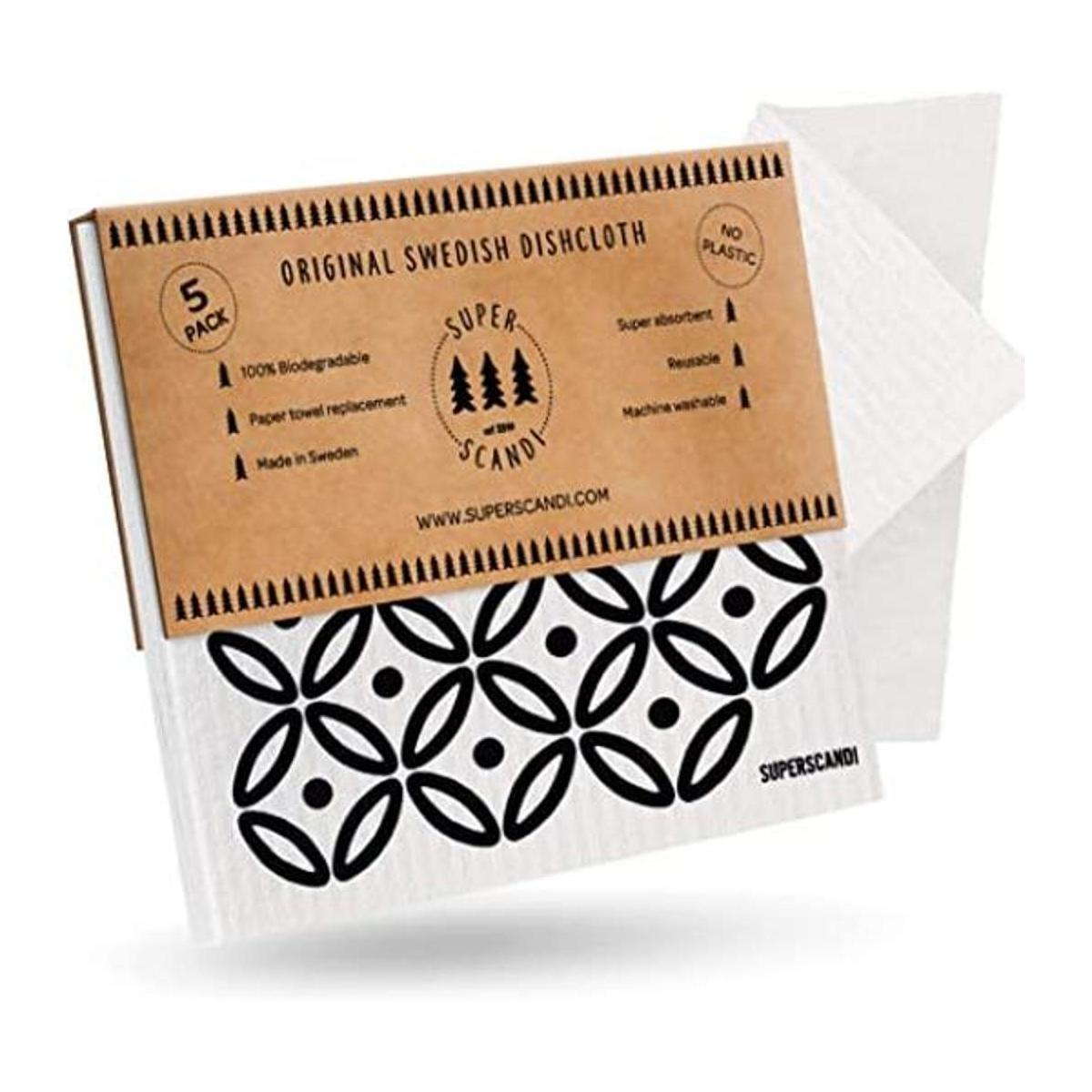 SUPERSCANDI Paquete de 5 3 estampados 2 paños blancos