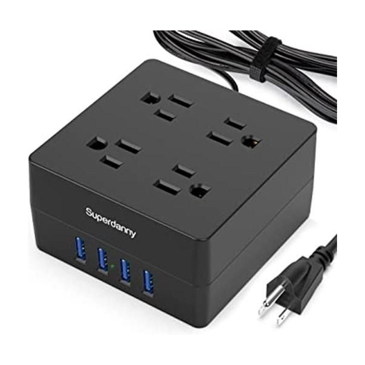 SUPERDANNY Protector de sobretensiones USB para regleta