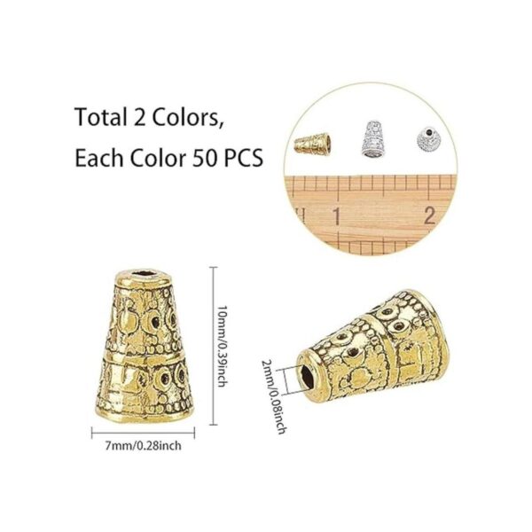 SUPERFINDINGS 100 piezas de cuentas de estilo tibetano de_2