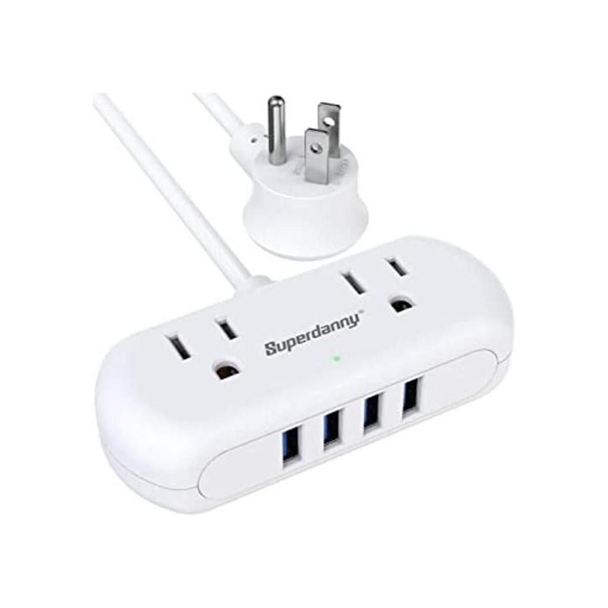 SUPERDANNY Regleta de alimentación con USB mini