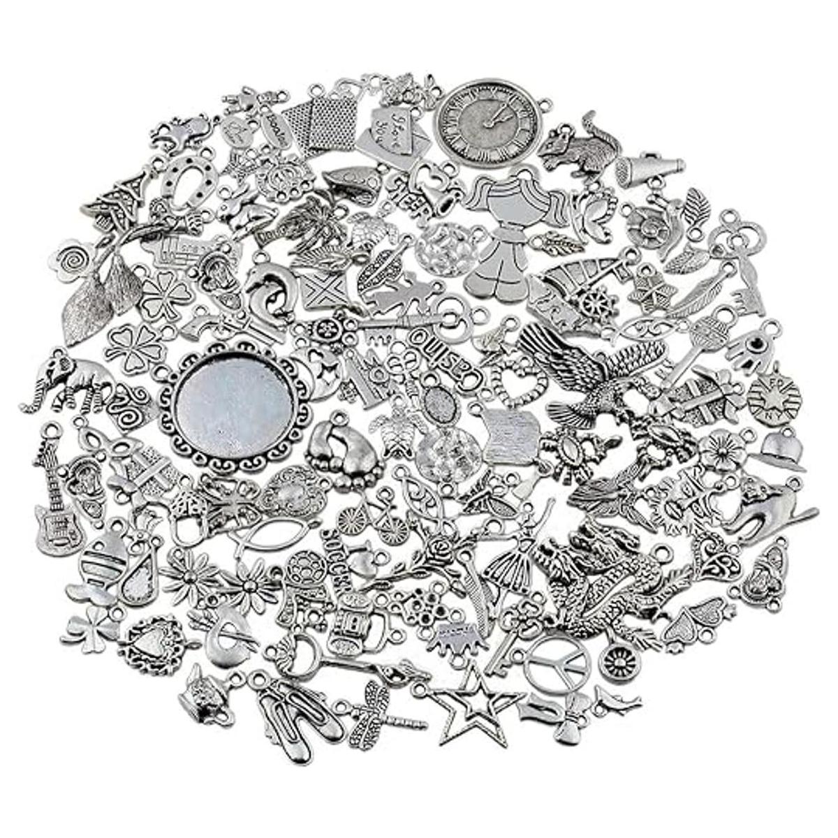 SUNYIK cuentas espaciadoras de plata tibetana para hacer