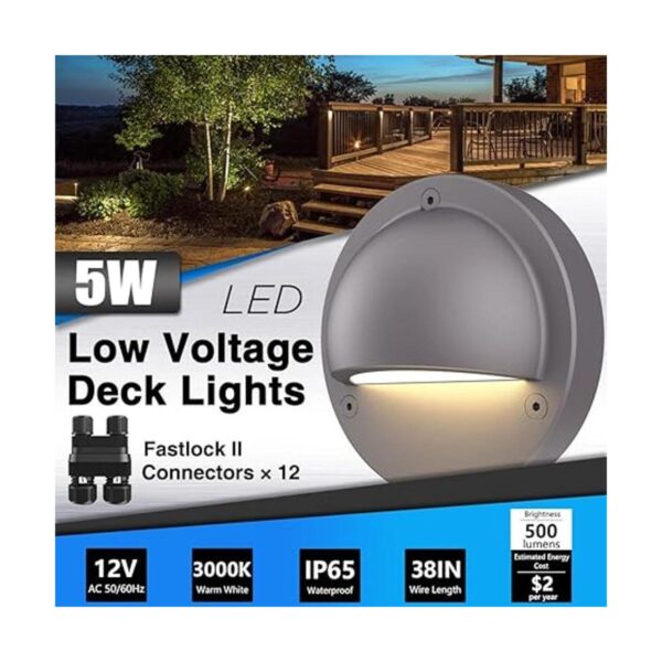 SUNVIE Paquete de 12 luces de cubierta de bajo voltaje de_2