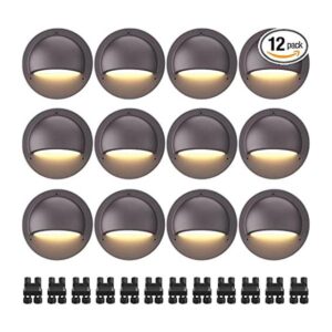 SUNVIE Paquete de 12 luces de cubierta de bajo voltaje de_1