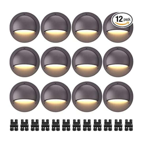 SUNVIE Paquete de 12 luces de cubierta de bajo voltaje de_1