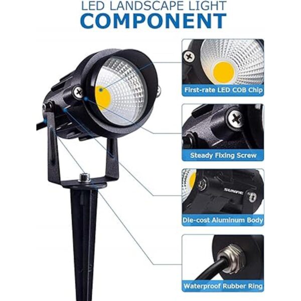 SUNVIE Luces LED de paisaje de bajo voltaje de 12 W con