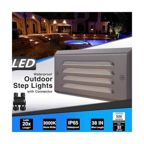 SUNVIE Luces de bajo voltaje para escalones de escalera_2
