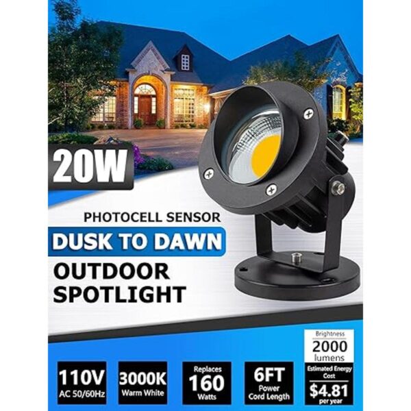 SUNVIE Foco LED para exteriores de 20 W con sensor de_2