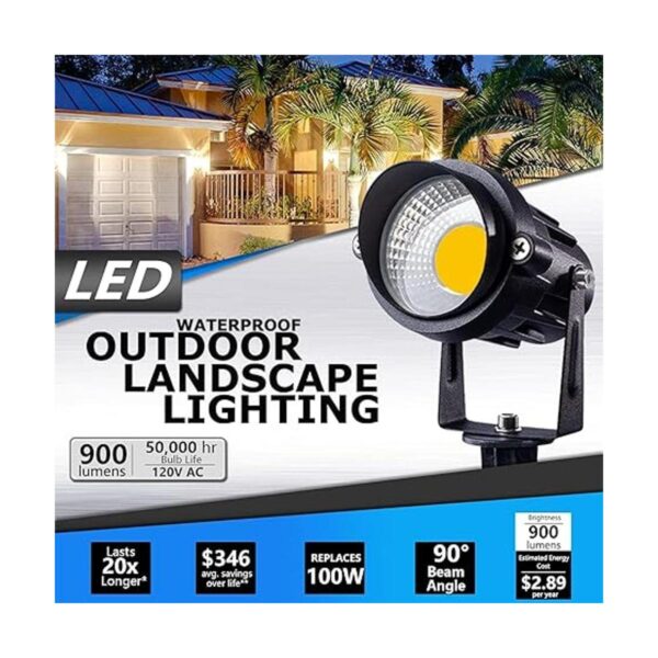 SUNVIE Foco LED para exteriores de 12 W iluminación de_2