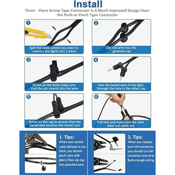 SUNVIE Conectores de alambre de bajo voltaje Fastlock
