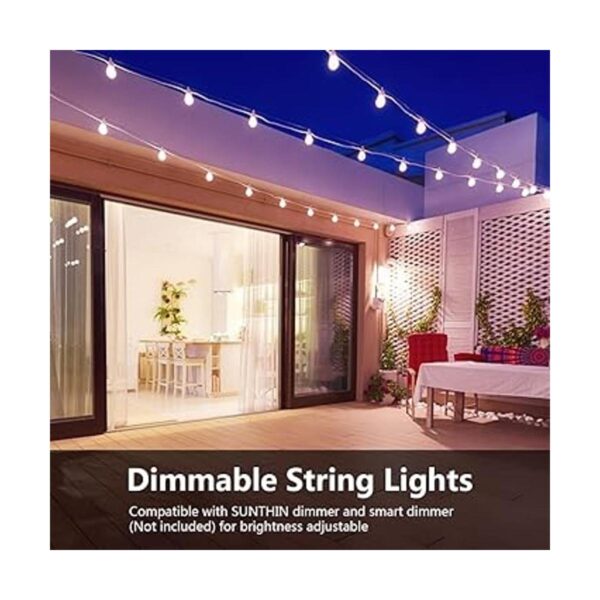 SUNTHIN Tira de luces blancas para exteriores 96 pies 2