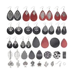 SUNNYCLUE DIY Make 10 pares de aretes redondos de cuero