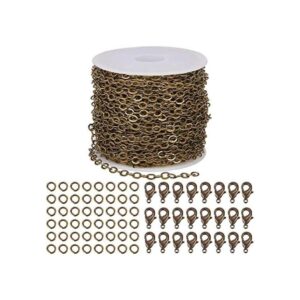 SUNNYCLUE DIY Cadena de eslabones de bronce antiguo de 33