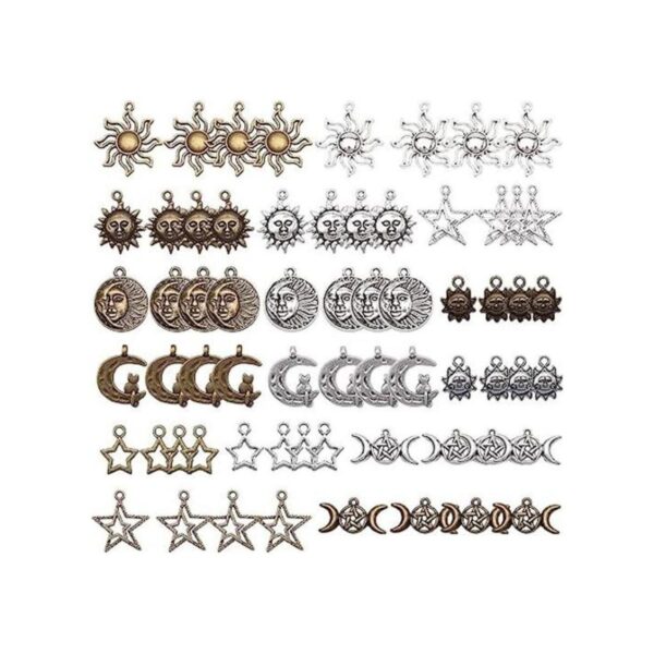 SUNNYCLUE 64 piezas Sun Moon estrellas colgantes de