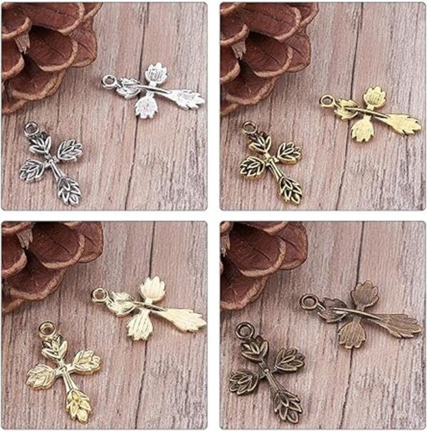SUNNYCLUE 80Pcs 4 Color Cross Charms Pendants Alloy Easter_2