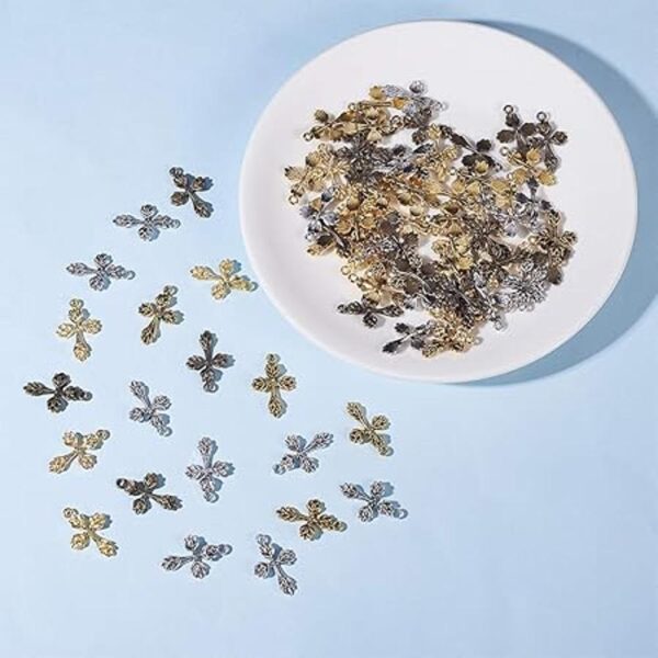 SUNNYCLUE 80Pcs 4 Color Cross Charms Pendants Alloy Easter_3