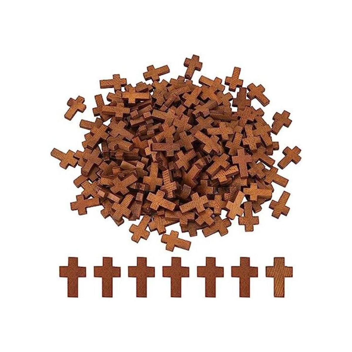 SUNNYCLUE 200 colgantes de cruz de madera de 0.85 x 0.55