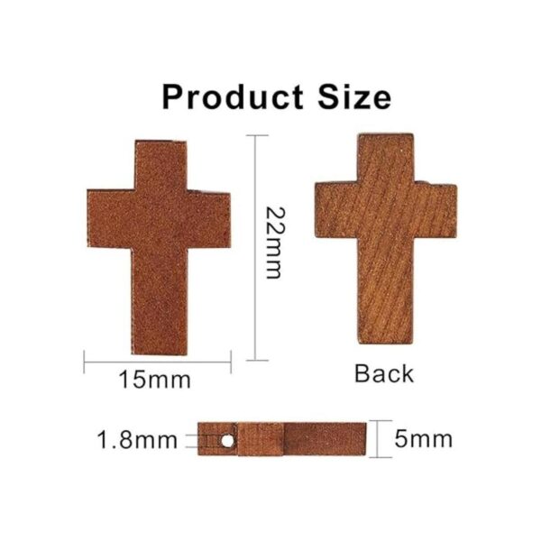 SUNNYCLUE 200 colgantes de cruz de madera de 0.85 x 0.55_2