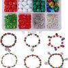 SUNNYCLUE 1 caja de bricolaje de 6 pulseras de Navidad con