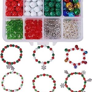 SUNNYCLUE 1 caja de bricolaje de 6 pulseras de Navidad con