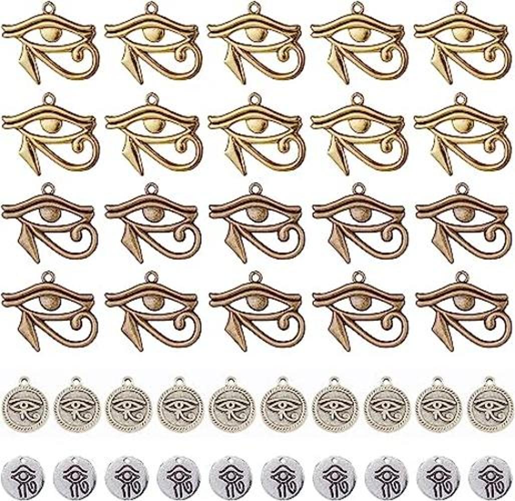 SUNNYCLUE 1 caja de 40 dijes de ojo de Horus de 4 estilos