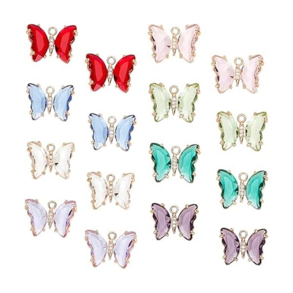 SUNNYCLUE 1 caja de 16 abalorios de mariposa de 8 colores_1