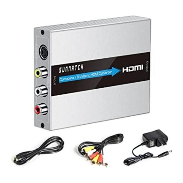SUNNATCH Convertidor RCA Svideo a HDMI adaptador RCA_1