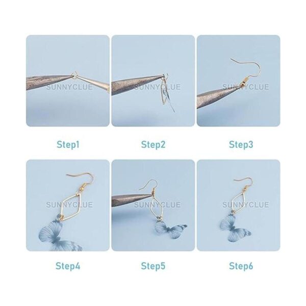SUNNYCLUE 1 caja DIY 10 pares de aretes colgantes de tela_4