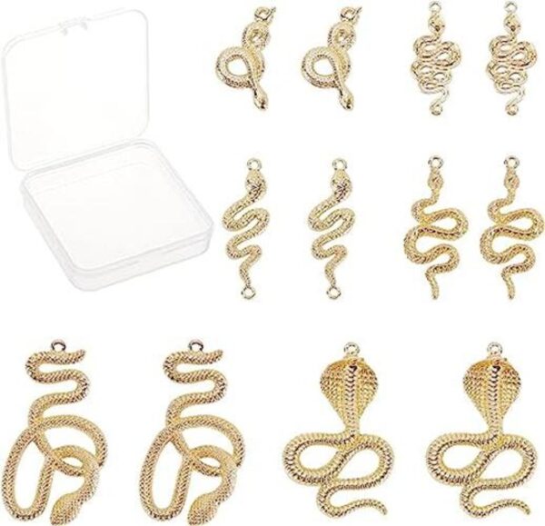SUNNYCLUE 1 caja 6 estilos aleación serpiente encantos
